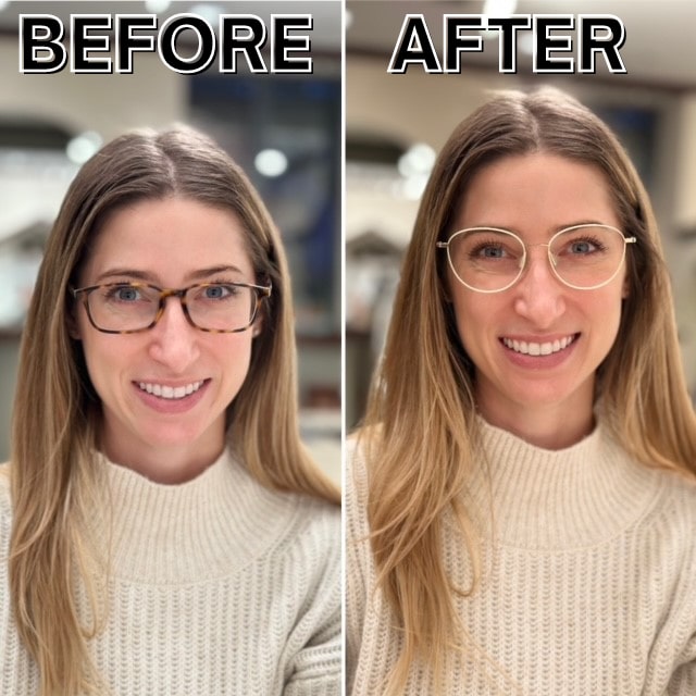before and after eyeglasses