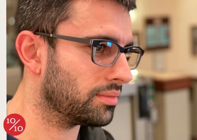 Gold and Wood Eyepieces eyeglass for men - Gray frame